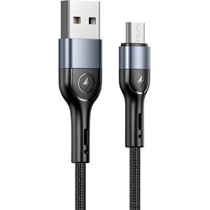 Wholesale USAMS Nylon Cable U55 2A microUSB black 1m SJ450USB01 (US-SJ450) - USA322BLK - {ean13} - Hurt