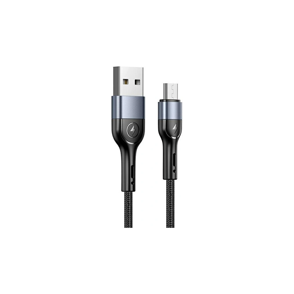 Hurtownia GSM - Kabel pleciony USAMS U55 2A micro USB czarny/black 1m SJ450USB01 - USA322BLK - {ean13} - Hurt