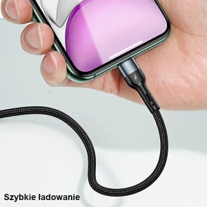 Wholesale USAMS Nylon Cable U55 2A microUSB black 1m SJ450USB01 (US-SJ450) - USA322BLK - {ean13} - Hurt