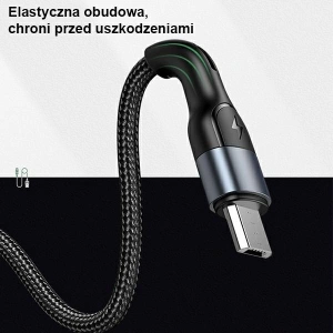 Wholesale USAMS Nylon Cable U55 2A microUSB black 1m SJ450USB01 (US-SJ450) - USA322BLK - {ean13} - Hurt