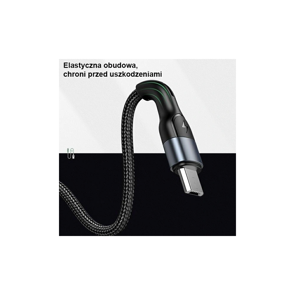 Wholesale USAMS Nylon Cable U55 2A microUSB black 1m SJ450USB01 (US-SJ450) - USA322BLK - {ean13} - Hurt