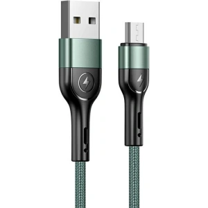 Wholesale USAMS Nylon Cable U55 2A microUSB green 1m SJ450USB02 (US-SJ450) - USA323GRN - {ean13} - Hurt