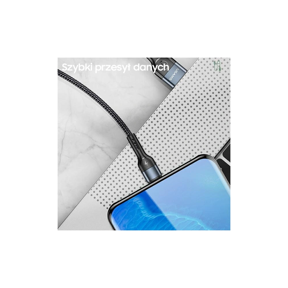 Hurtownia GSM - Kabel pletený USAMS U55 2A USB-C U55 zelený/green 1m SJ449USBSG02 - USA325GRN - {ean13} - Hurt