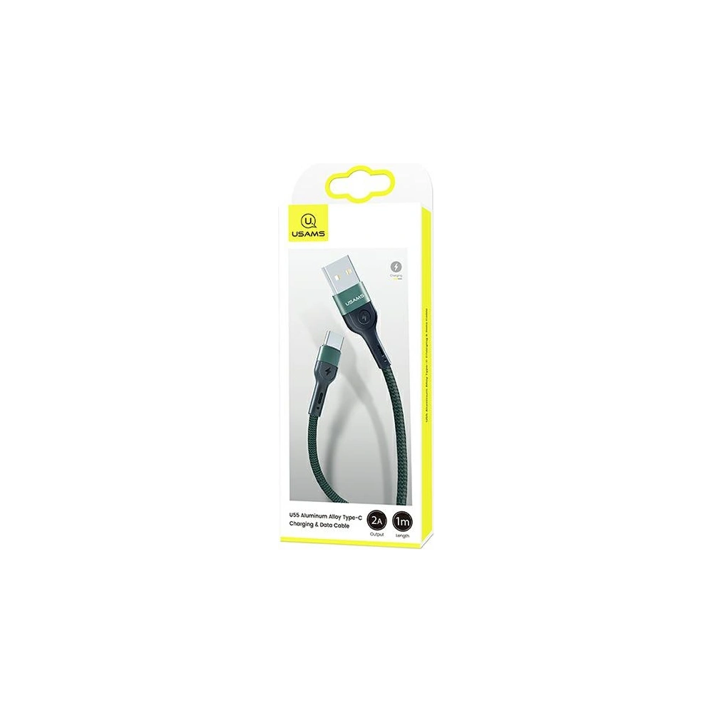 Hurtownia GSM - Kabel pletený USAMS U55 2A USB-C U55 zelený/green 1m SJ449USBSG02 - USA325GRN - {ean13} - Hurt
