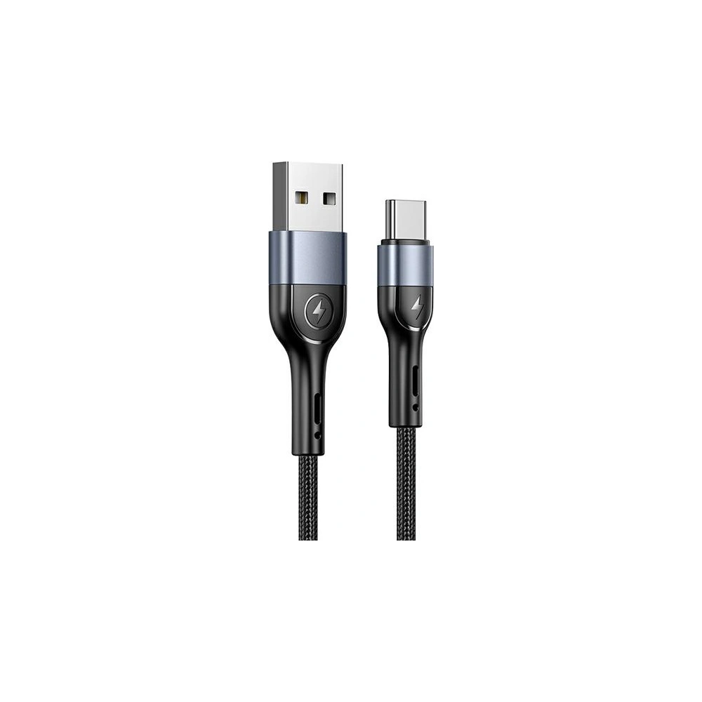 Hurtownia GSM - Kabel pleciony USAMS U55 2A USB-C czarny/black 1m SJ449USB01 - USA326BLK - {ean13} - Hurt