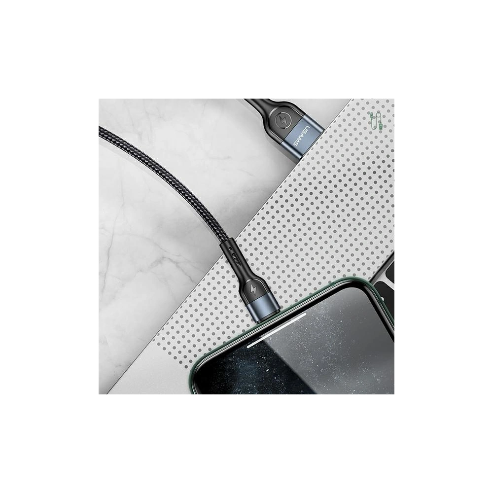 Wholesale USAMS Nylon Cable U55 2A USB-C czarny/black 1m SJ449USB01 (US-SJ449) - USA326BLK - {ean13} - Hurt