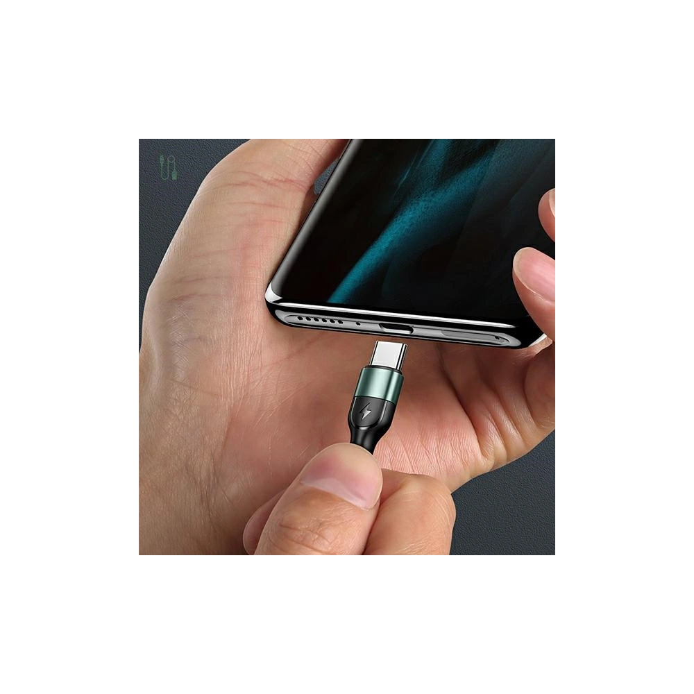Wholesale USAMS Nylon Cable U55 2A USB-C czarny/black 1m SJ449USB01 (US-SJ449) - USA326BLK - {ean13} - Hurt