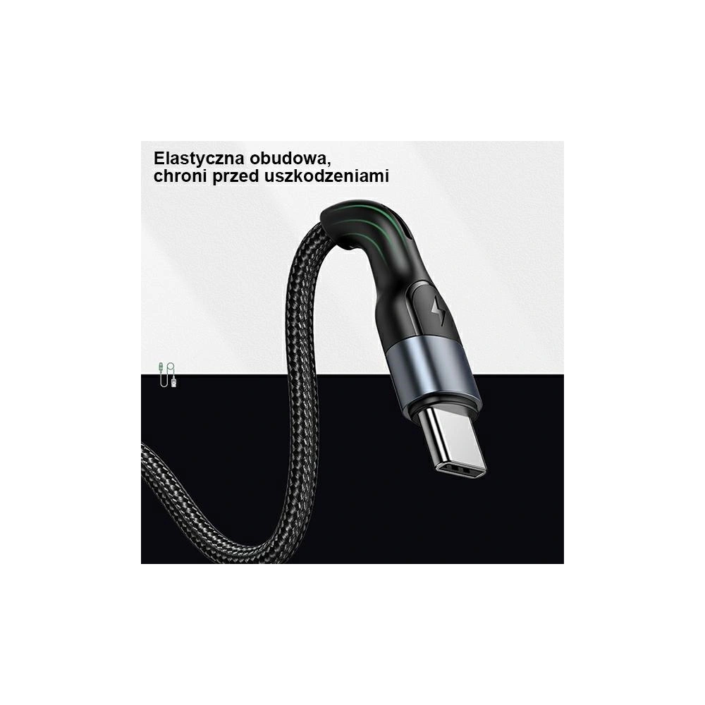 Hurtownia GSM - Kabel pleciony USAMS U55 2A USB-C czarny/black 1m SJ449USB01 - USA326BLK - {ean13} - Hurt