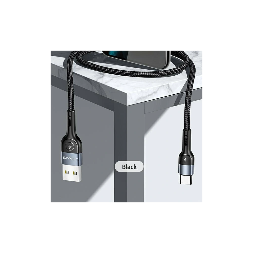 Hurtownia GSM - Kabel pleciony USAMS U55 2A USB-C czarny/black 1m SJ449USB01 - USA326BLK - {ean13} - Hurt