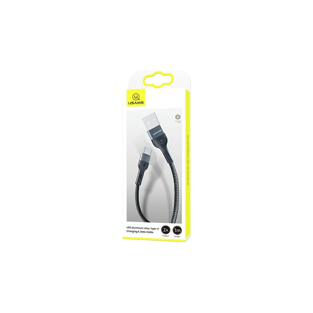 Hurtownia GSM - Kabel pleciony USAMS U55 2A USB-C czarny/black 1m SJ449USB01 - USA326BLK - {ean13} - Hurt