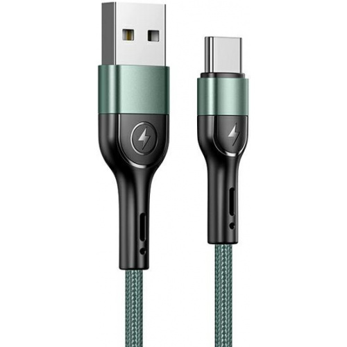 Usams Distributor - 6958444912530 - USA327GRN - USAMS Nylon Cable U55 2A USB-C green 1m SJ449USB02 (US-SJ449) - B2B homescreen