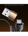 Wholesale USAMS Nylon Cable U62 2xUSB-C/USB-A /Lightning 1,2m PD Fast Charge black SJ483USB01 (US-SJ483) - USA328BLK - {ean13} - Hurt