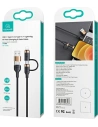 Wholesale USAMS Nylon Cable U62 2xUSB-C/USB-A /Lightning 1,2m PD Fast Charge black SJ483USB01 (US-SJ483) - USA328BLK - {ean13} - Hurt