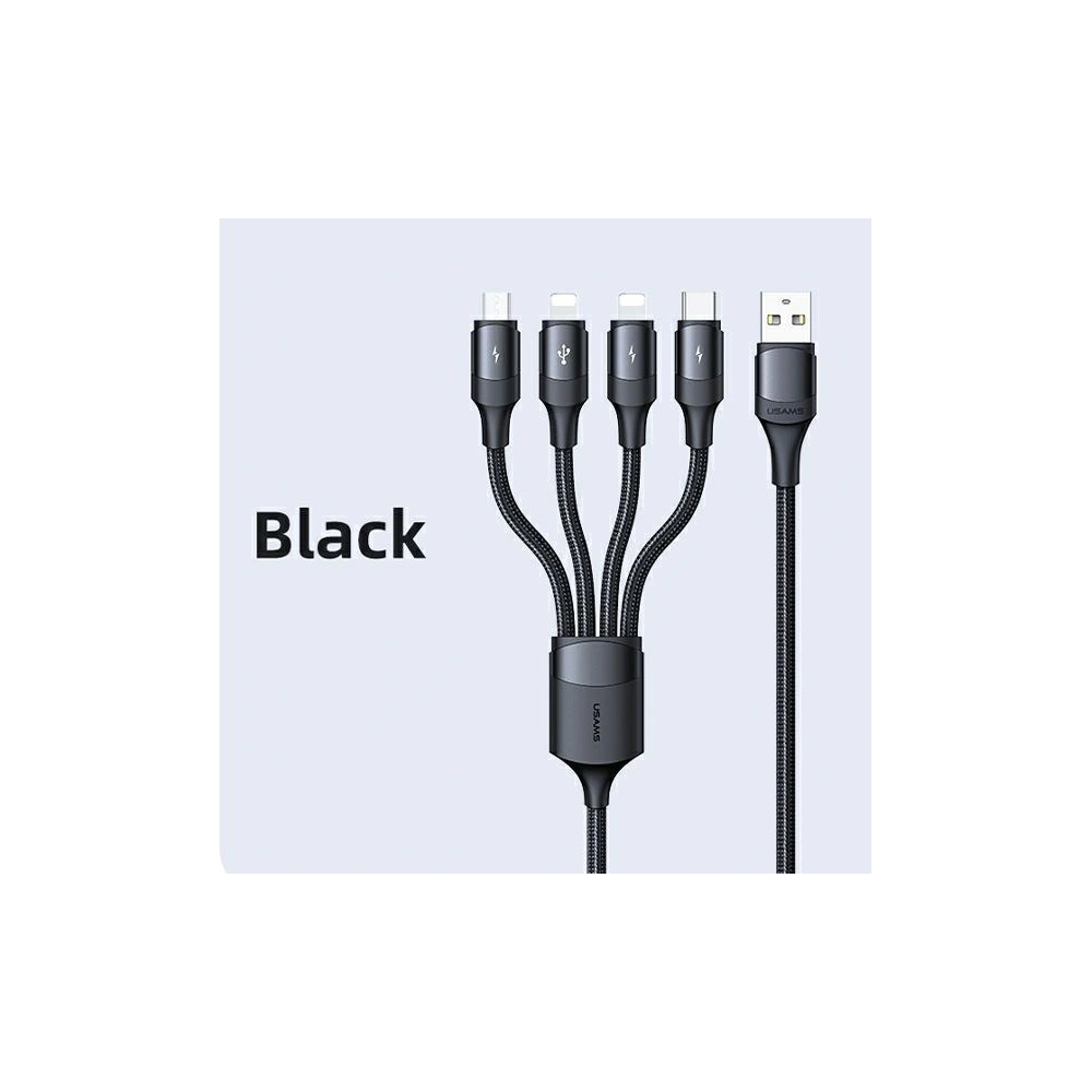 Hurtownia GSM - Kabel pletený USAMS U73 4w1 1.2m 3A Rychlé nabíjení (2xlightning/microUSB/USB-C) SJ516USB01 - USA329 - {ean13} - Hurt