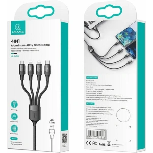 Hurtownia GSM - Kabel pleciony USAMS U73 4w1 1.2m 3A Fast Charge (2xlightning/microUSB/USB-C) SJ516USB01 - USA329 - {ean13} - Hurt