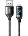 Kabel pleciony USAMS U78 lightning 1.2m LED 2.4A Fast Charging czarny/black SJ543USB01