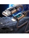 Wholesale USAMS Nylon Cable U78 Lightning 1.2m LED 2.4A Fast Charging silver black SJ543USB02 (US-SJ543) - USA332SLVBLK - {ean13} - Hurt