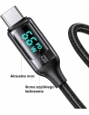 Hurtownia GSM - Kabel pleciony USAMS U78 USB-C 1.2m LED 6A Fast Charging biały/white SJ544USB02 - USA333WHT - {ean13} - Hurt