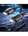 Hurtownia GSM - Kabel pleciony USAMS U78 USB-C na Lightning LED 1.2m 20W PD Fast Charge czarny/black SJ545USB01 - USA338BLK - {ean13} - Hurt