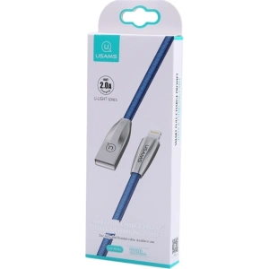 Hurtownia GSM - Kabel pleciony USAMS U-Light Lightning niebieski/blue 1,2m IPZSUSB03 - USA340BLU - {ean13} - Hurt
