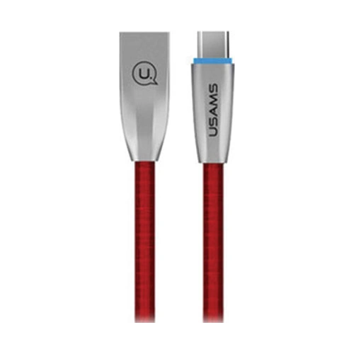Kabel pleciony USAMS U-Light USB-C czerwony/red 1,2m TCZSUSB04