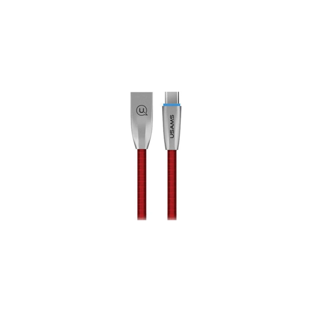 Hurtownia GSM - Kabel pleciony USAMS U-Light USB-C czerwony/red 1,2m TCZSUSB04 - USA342RED - {ean13} - Hurt