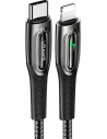 Kabel pleciony USAMS USB-C na Lightning Smart Power-off 20W PD Cable 1.2m czarny/black SJ518USB01