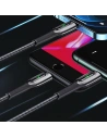 Kabel pletený USAMS USB-C na Lightning Smart Power-off 20W PD Cable 1.2m černý/black SJ518USB01