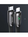 Kabel pleciony USAMS USB-C na Lightning Smart Power-off 20W PD Cable 1.2m czarny/black SJ518USB01
