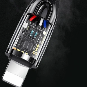 Kabel pleciony USAMS USB-C na Lightning Smart Power-off 20W PD Cable1.2m ciemny zielony/dark green SJ518USB02