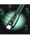 Kabel pletený USAMS USB-C na Lightning Smart Power-off 20W PD Cable1.2m tmavě zelený/dark green SJ518USB02