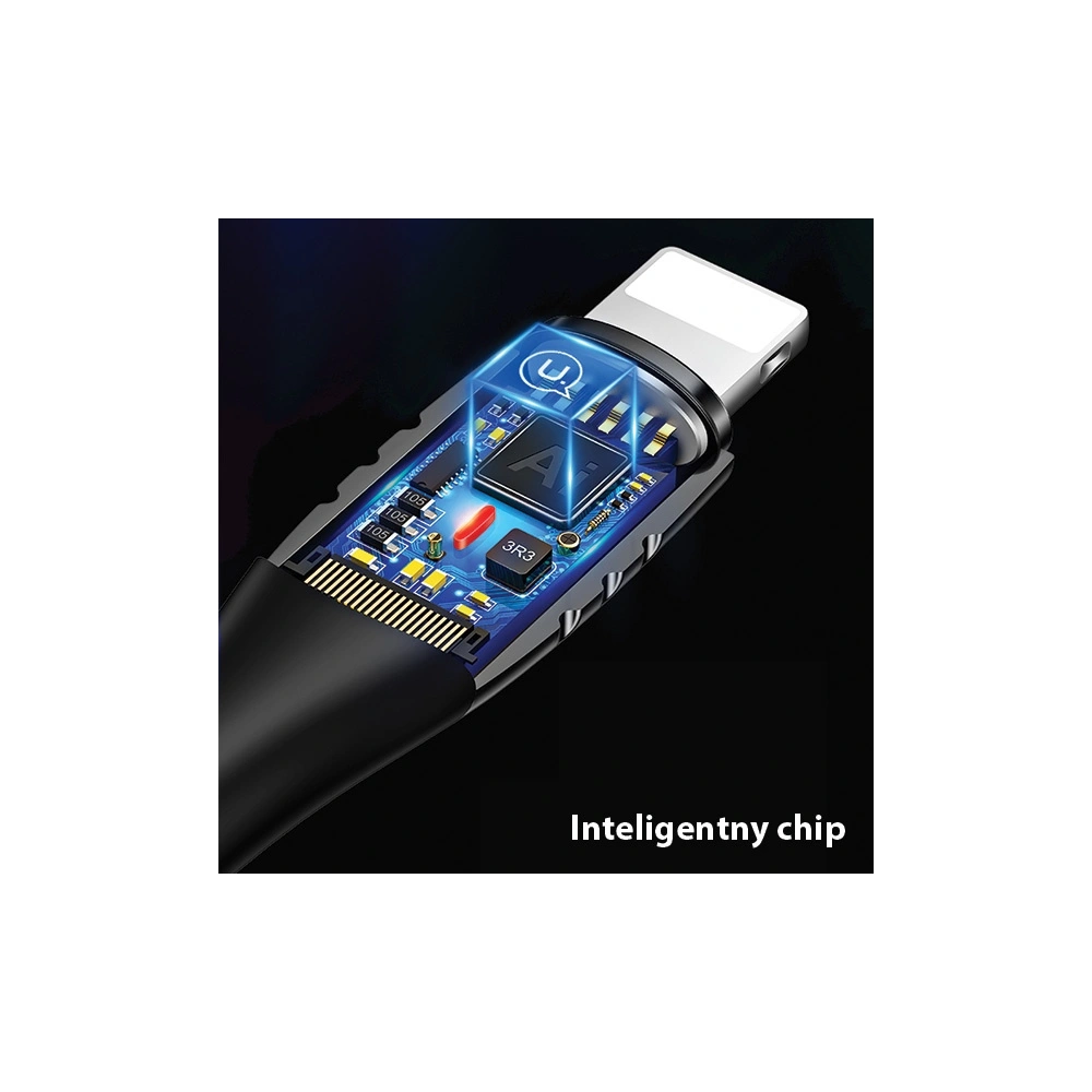Wholesale USAMS Nylon Cable U-Tone Lightning 1.2m Power-off 2A Fast Charging black SJ344USB01 (US-SJ344) - USA346BLK - {ean13} - Hurt