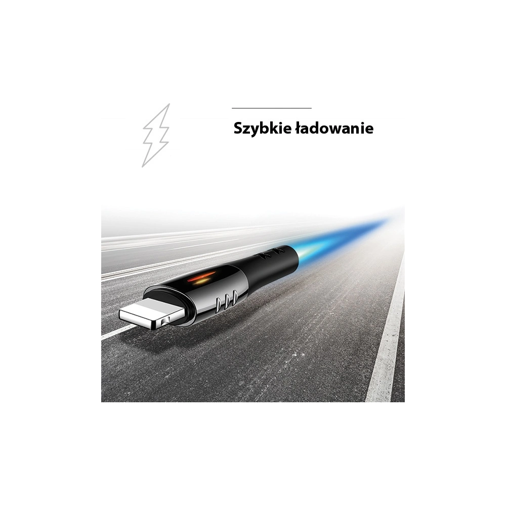 Wholesale USAMS Nylon Cable U-Tone Lightning 1.2m Power-off 2A Fast Charging black SJ344USB01 (US-SJ344) - USA346BLK - {ean13} - Hurt
