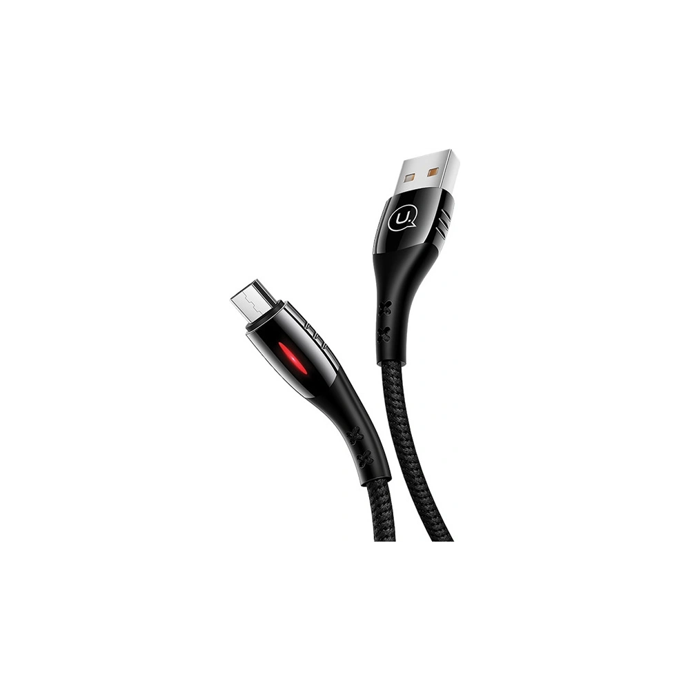 Hurtownia GSM - Kabel pletený USAMS U-Tone microUSB 1.2m Vypnutí 2A Rychlé nabíjení černý/black SJ346USB01 - USA347BLK - {ean13} - Hurt