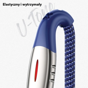 Kabel pleciony USAMS U-Tone microUSB 1.2m Power-off 2A Fast Charging czarny/black SJ346USB01