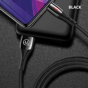 Wholesale USAMS Nylon Cable U-Tone microUSB 1.2m Power-off 2A Fast Charging black SJ346USB01 (US-SJ346) - USA347BLK - {ean13} - Hurt