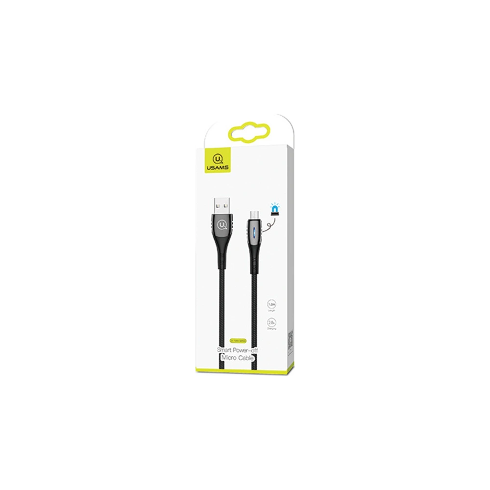 Hurtownia GSM - Kabel pletený USAMS U-Tone microUSB 1.2m Vypnutí 2A Rychlé nabíjení černý/black SJ346USB01 - USA347BLK - {ean13} - Hurt