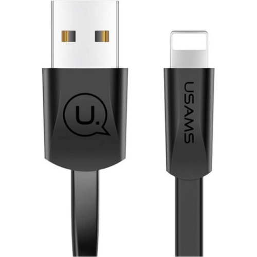 Kabel płaski USAMS U2 Lightning 1,2m czarny/black SJ199IP01 Apple iPhone 5/6/7/8/X