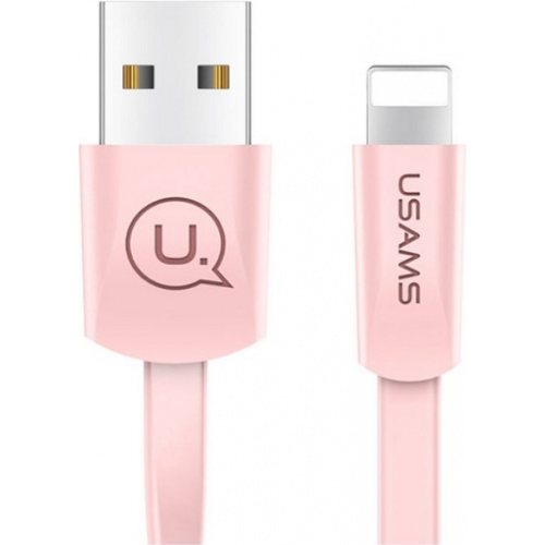Usams Distributor - 6958444955186 - USA354PNK - USAMS Flat Cable U2 Lightning 1,2m pink SJ199IP05 Apple iPhone 5/6/7/8/X (US-SJ199) - B2B homescreen
