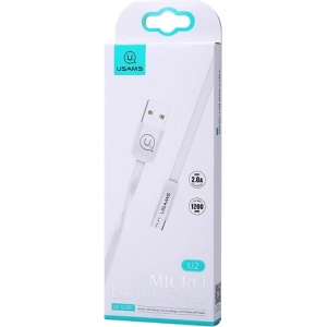 Wholesale USAMS Flat Cable U2 microUSB 1,2m white SJ201MIC02 (US-SJ201) - USA356WHT - {ean13} - Hurt