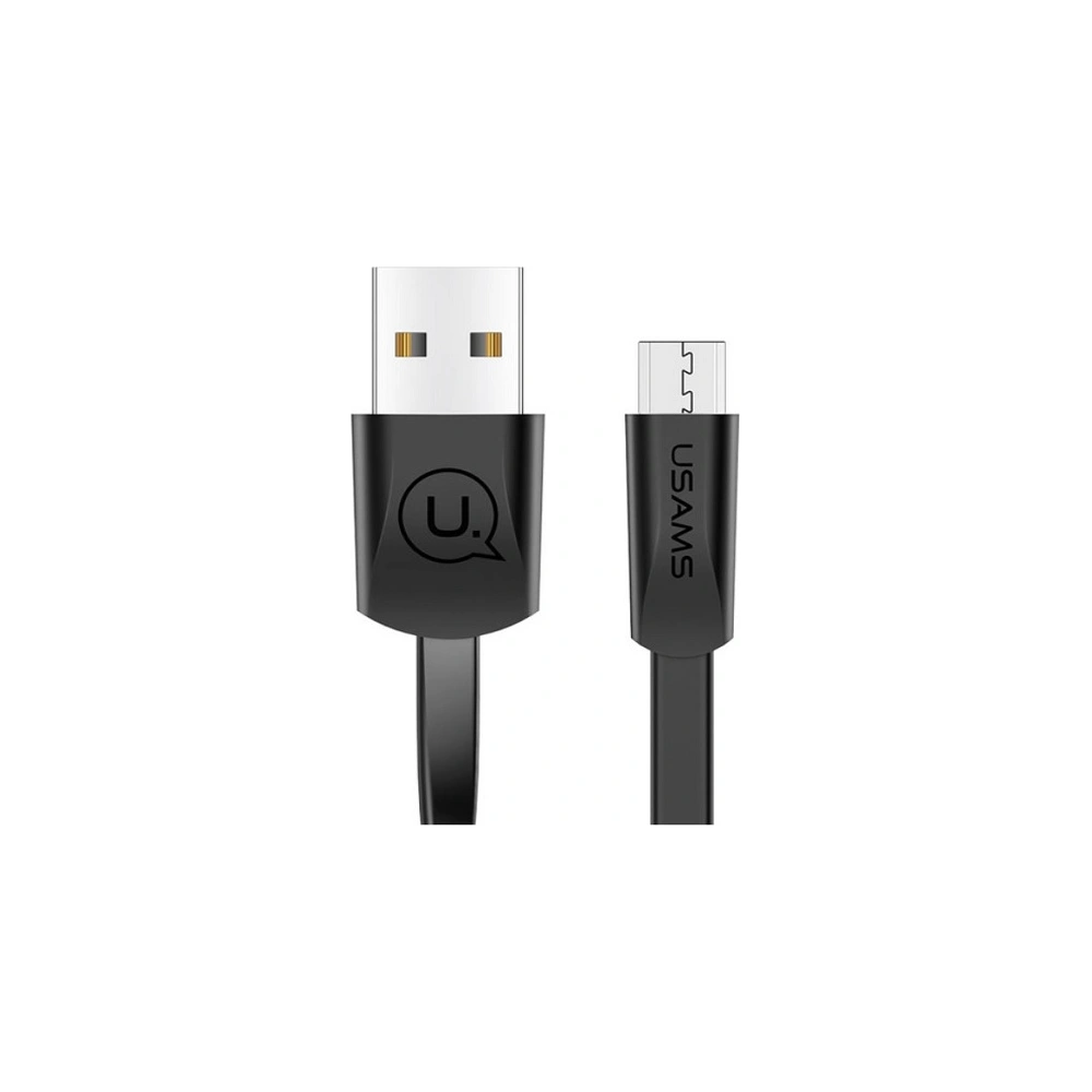 Hurtownia GSM - Plochý kabel USAMS U2 microUSB 1,2m černý/black SJ201MIC01 - USA357BLK - {ean13} - Hurt