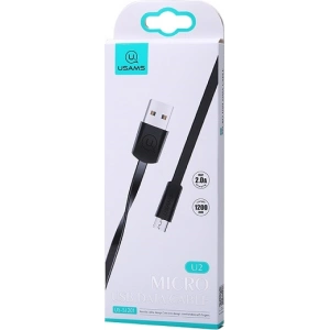 Wholesale USAMS Flat Cable U2 microUSB 1,2m black SJ201MIC01 (US-SJ201) - USA357BLK - {ean13} - Hurt