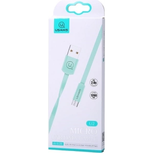 Wholesale USAMS Flat Cable U2 microUSB 1,2m blue SJ201MIC04 (US-SJ201) - USA358BLU - {ean13} - Hurt