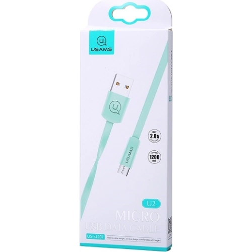 Kabel płaski USAMS U2 microUSB 1,2m niebieski/blue SJ201MIC04