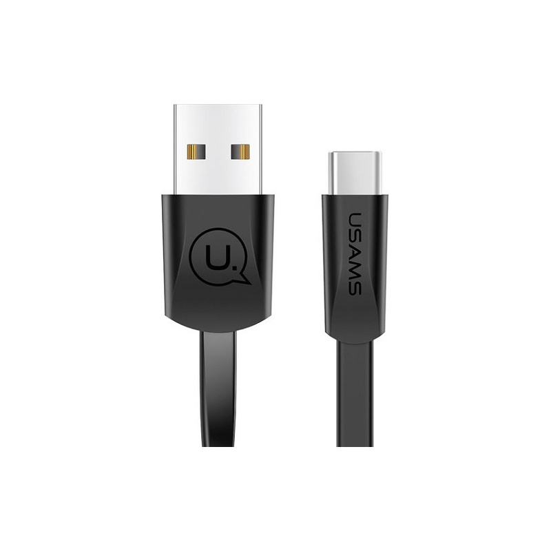 Usams Distributor - 6958444955193 - USA360BLK - USAMS Flat Cable U2 USB-C 1,2m black SJ200TC01 (US-SJ200) - B2B homescreen