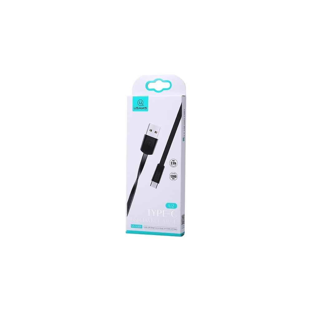 Hurtownia GSM - Plochý kabel USAMS U2 USB-C 1,2m černý/SJ200TC01 - USA360BLK - {ean13} - Hurt