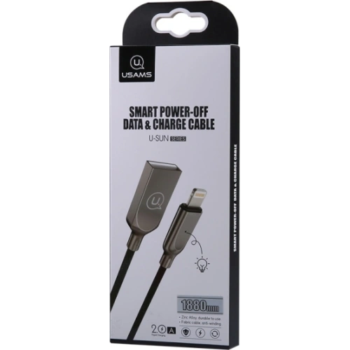 Kabel USAMS power-off U-Sun Lightning czarny/black 1,9m IPYSUSB201