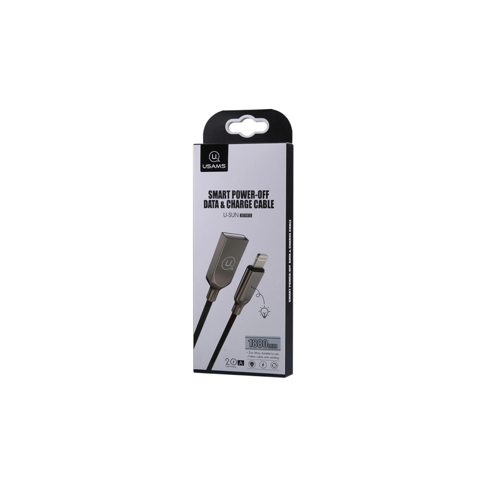 Wholesale USAMS Cable power-off U-Sun Lightning black 1,9m IPYSUSB201 (US-SJ170) - USA365BLK - {ean13} - Hurt
