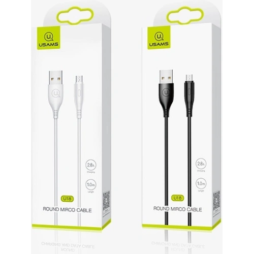 Kabel USAMS U18 microUSB 2A Fast Charge 1m biały/white SJ268USB02