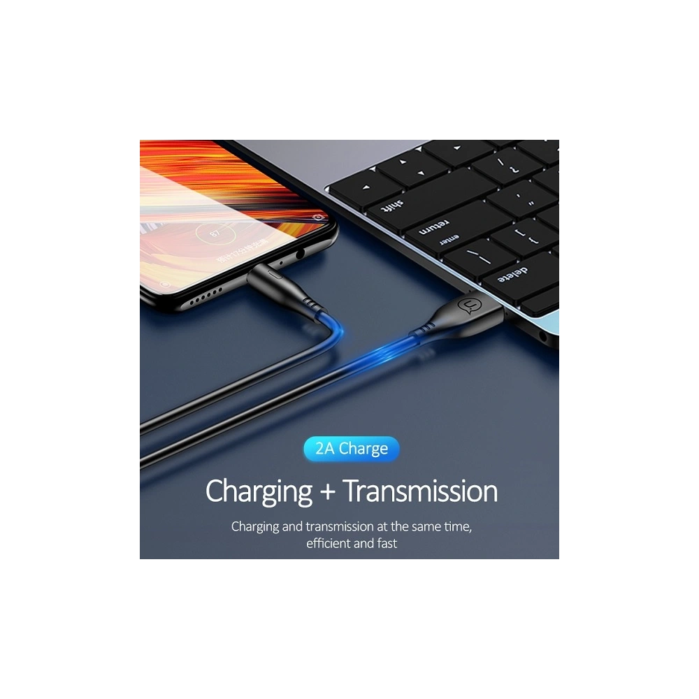 Hurtownia GSM - Kabel USAMS U18 microUSB 2A Fast Charge 1m černý/black SJ268USB01 - USA371BLK - {ean13} - Hurt